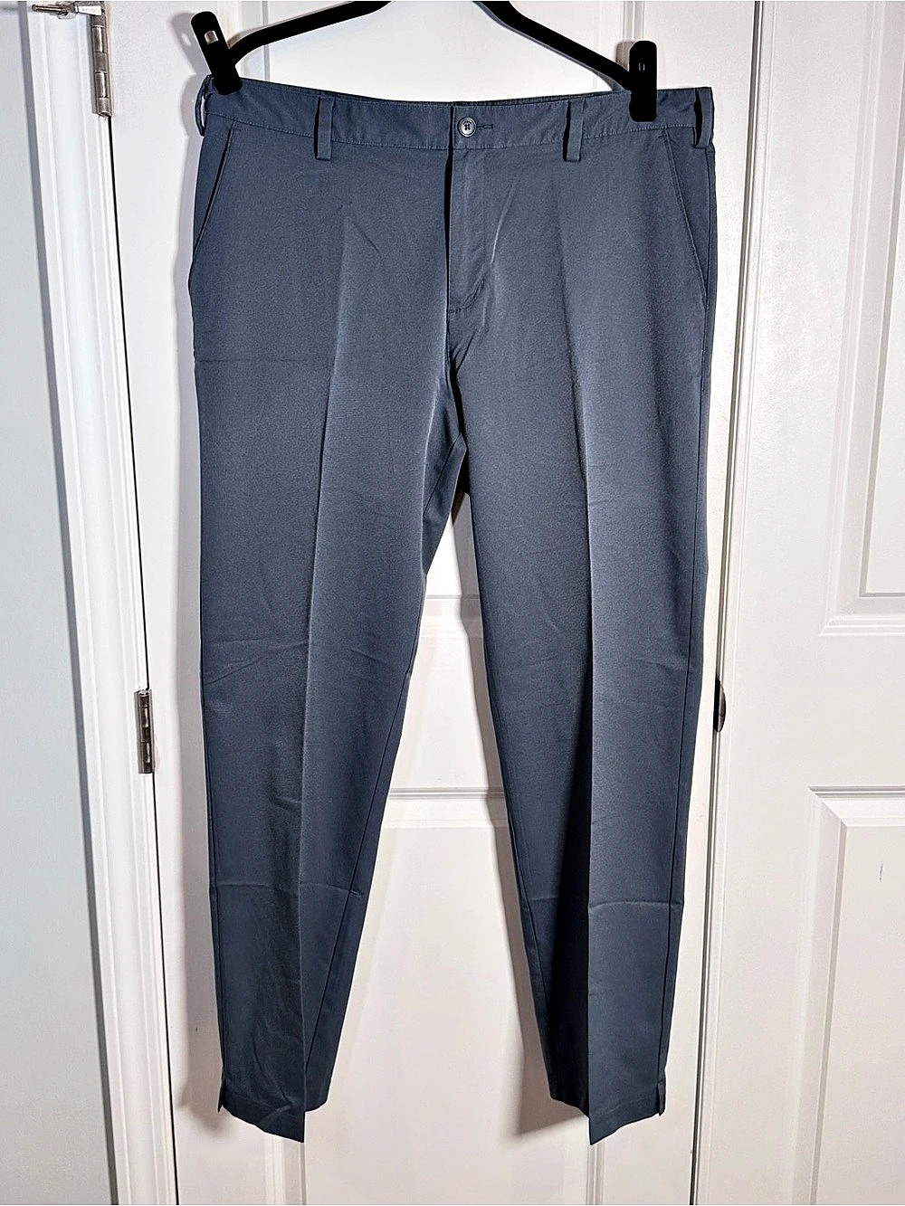 Adidas Golf Pants Mens 36x31 Gray Flat Front Chino Lightweight Travel Business